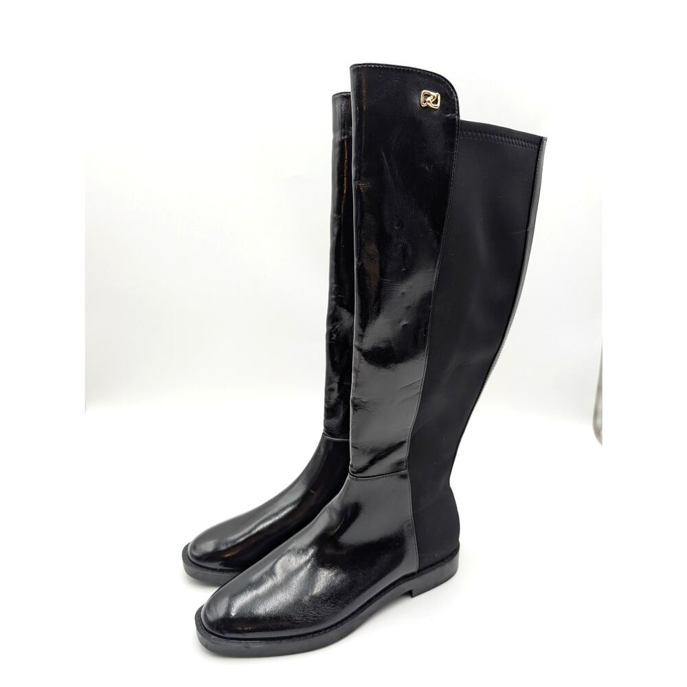 Aerosoles Trapani Knee High Boots Round Toe Women's Black Size US7.5M EU38